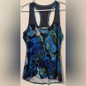Athleta Mystique Mesh Racerback Floral Tank Top - Size Small